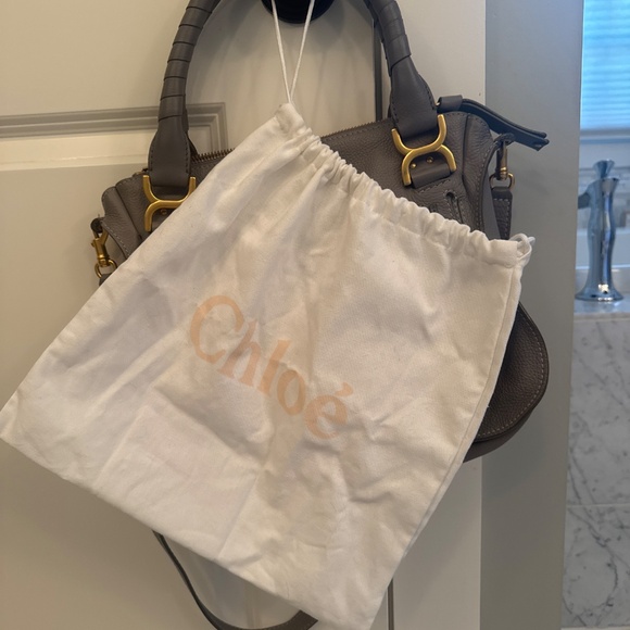 Chloe Medium Marcie Leather Satchel Handbag - Cashmere Grey - Picture 11 of 11